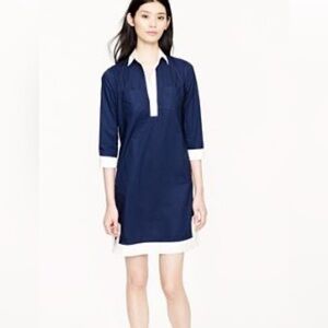 J. Crew blue white contrast hem shirt dress size 4